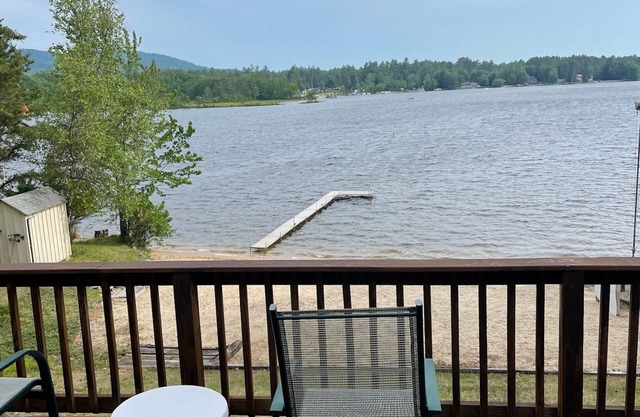Lakefront home on Leavitt Bay, with private beach, dock, and an amazing view