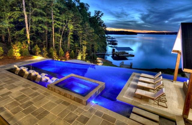 Lakeside Luxury with Infinity Pool Hot Tub Dock