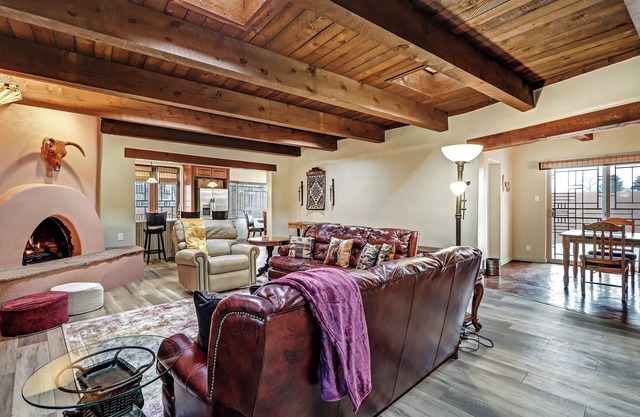 Large and lovely 4/4 adobe home near Old Town. Located on acequia with trails.