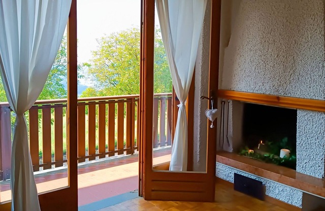 Large apartment surrounded by greenery with lake view