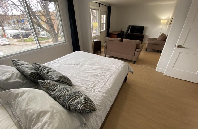 Large, fully-equipped, newly renovated condo near services, bus, park, river!