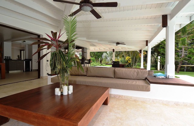 Las Terrenas Front Beach And Garden Villa With Private Staff