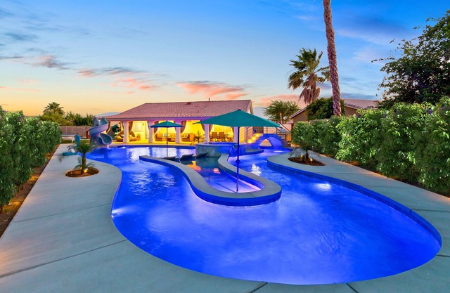 LAZY RIVER, Water slide, kids Race track, Arcade room, Playground