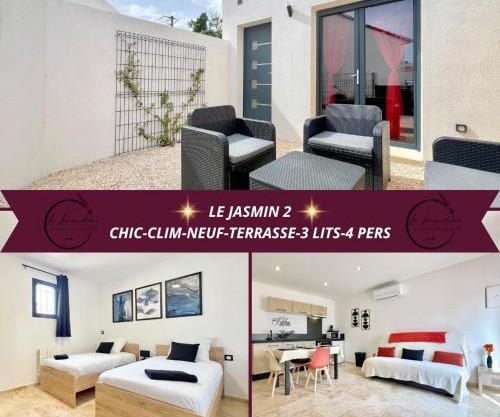Le Jasmin 2 - Chic, Clim, Terrasse, Neuf, 3 lits, 4 personnes