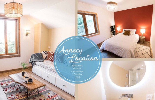 Le Lancrenaz - Cosy T2 with sauna, garden and mountain view.