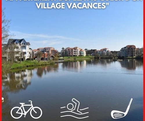 "LES COULEURS DU LAC" Appartement 9 personnes, sur 2 niveaux, accès piscines gratuit, village vacances