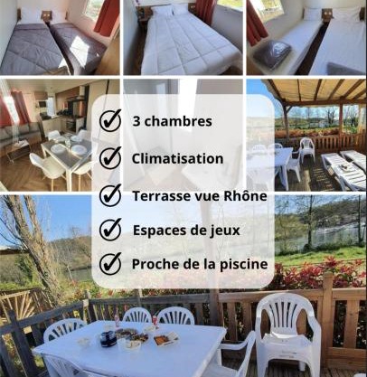 Les flots de Condrieu - VIA -RHÔNA -8 pers, et vue sur Rhône-BBQ