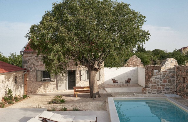 Little Stone House With Swimming Pool Under The Tree