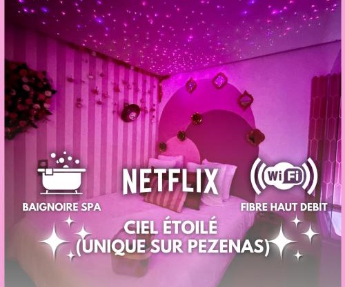 LOVE Room - Balnéo - Ciel Etoilé - Free Wifi - Netflix - Hyper Centre