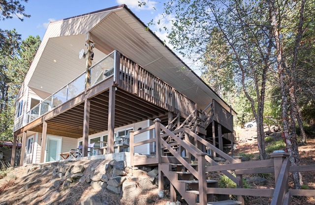 Lovely Oasis in the Trees w/Wraparound Deck, Lake View, Pool Table, & Game Room