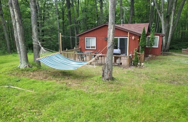 Lucky Bear Lodge. Secluded Cabin in the Woods, Beach access. Pet friendly