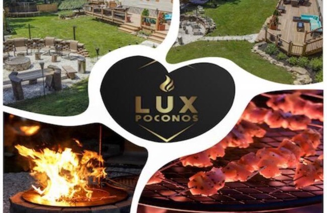 LUX Poconos Fire Pit Game Room Sauna Outdoor Netflix Custom Bar