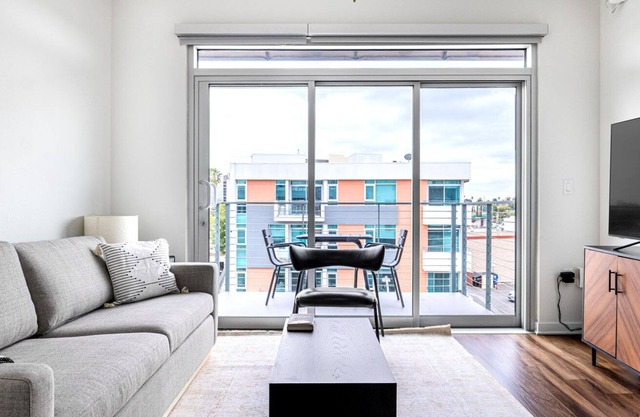 Luxe Fairfax 2BR w/ W/D, Pool, Private Patio, near WF + TJ, by Blueground