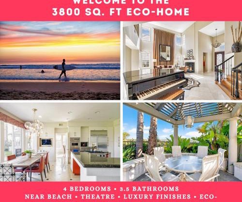 Luxe Family Villa ,116 inch Theater, Yard , Near Beaches