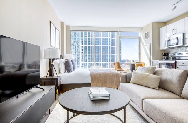 Luxe North Station Studio w/ Gym & W/D, near TD Garden, by Blueground