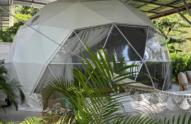 Luxurious Glamping Domes set in the mountains at just 10 minutes from the beach!