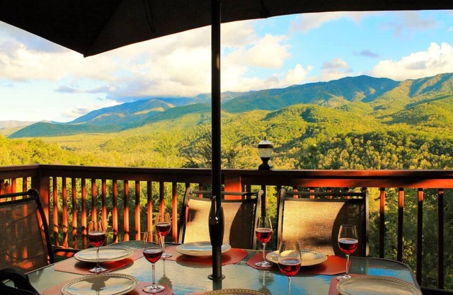 Luxury cabin, best views of Smokies! Chef's kitchen, seasonal pool, hot tub more