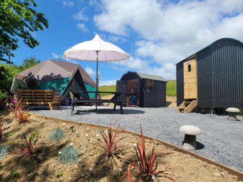Luxury Glamping in the Stargazer Dome or Woodlove Yurt - Beautiful Private Setting close to Narberth