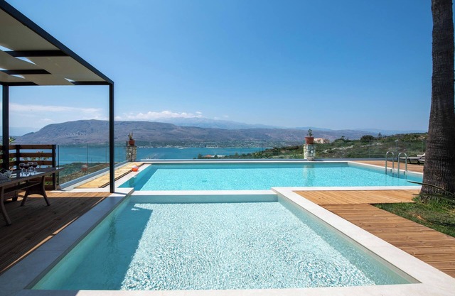 Luxury heated pool villa with breathtaking sea views
