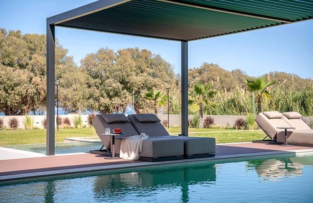 Dazzling Crete Villa | Villa Mare Nostrum | Private Heated Pool & Indoor Jacuzzi | Fitness & Wellness Area | Outdoor Shaded Dining Area & BBQ | 3 Bedrooms | Chania