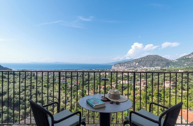 Luxury suite with balcony overlooking the gulf of sorrento