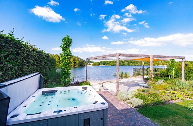 Luxury wellness vacation home by the water with a private beach