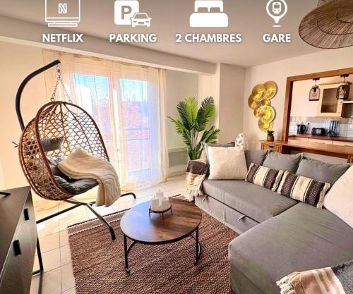 Magnifique 2 chambres - Parking - Netflix - Gare