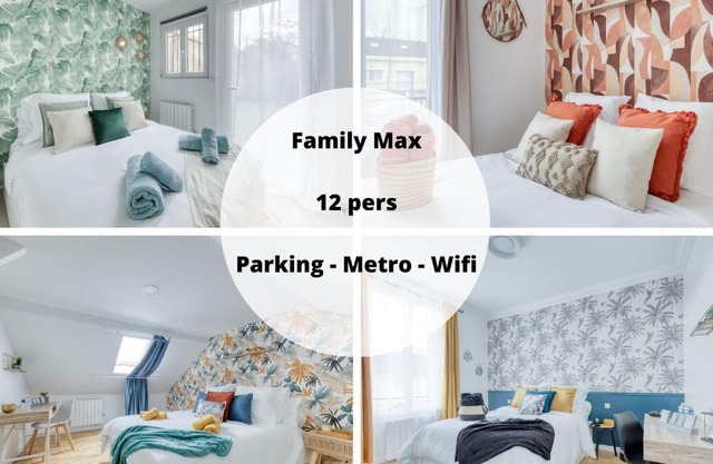 Maison 4 chambres - 12 personnes - Parking Privé - Metro 7 - Rer B -