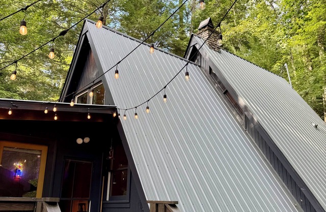 Mid-Century Modern A-Frame Cabin on the Cartecay River!