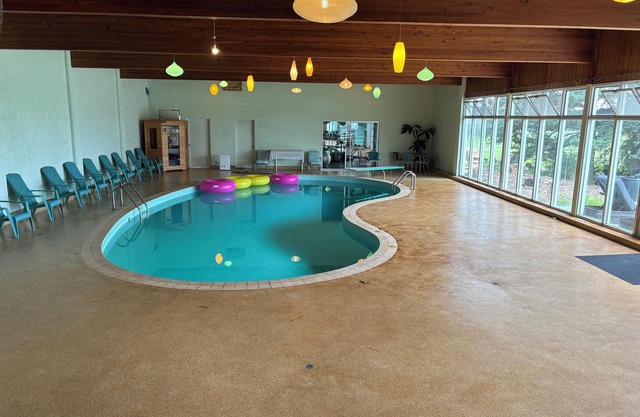 MCM Farmhouse featuring vintage saltwater pool, hot tub, sauna, cold tub and gym