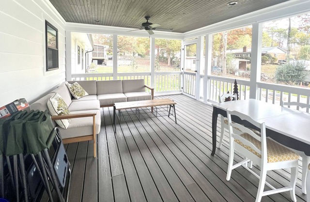 Midcentury Modern Renovated Home in FT MILL w/ Screened In Porch & Fire Pit!