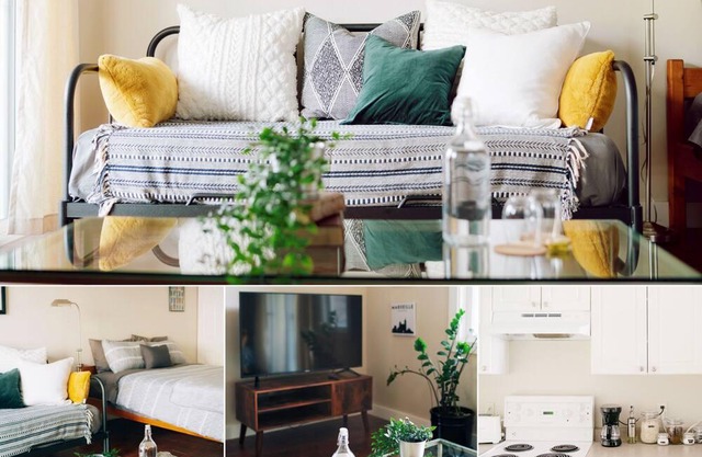 Boho moderno: ❣Pasos al lago Harrison | Cama Queen | Aparcamiento GRATUITO❣