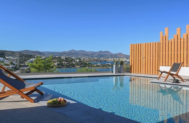 Modern Crete Villa | Villa Litoral | 4 Bedrooms | Private Heated Pool | Proximity to Beach | Outdoor Dining & Lounge Area | Sea Views | Agios Nikolaos