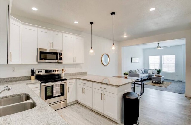 Modern Kitchen and Living Room, King Bed!