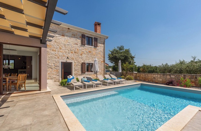 Modern stone villa with private pool in central Istria