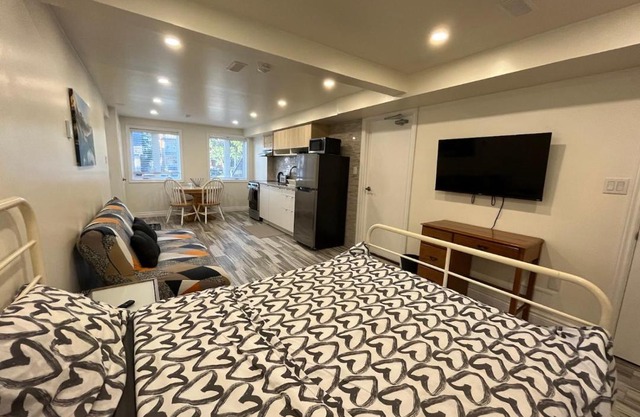 Modern studio with kitchenette and bath