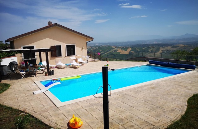 Modern villa with panoramic view and roomy garden with private pool