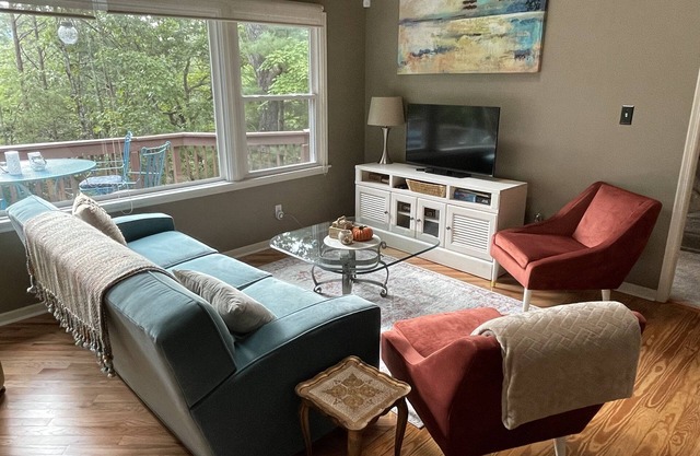 Modern with View, Pippin Cottage is between CRVillage & Lake Lure Beach