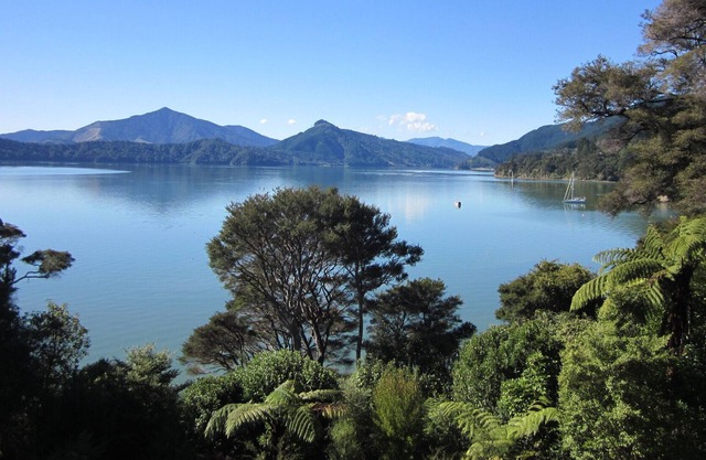 Moetapu Bay, with sea views and private beach.