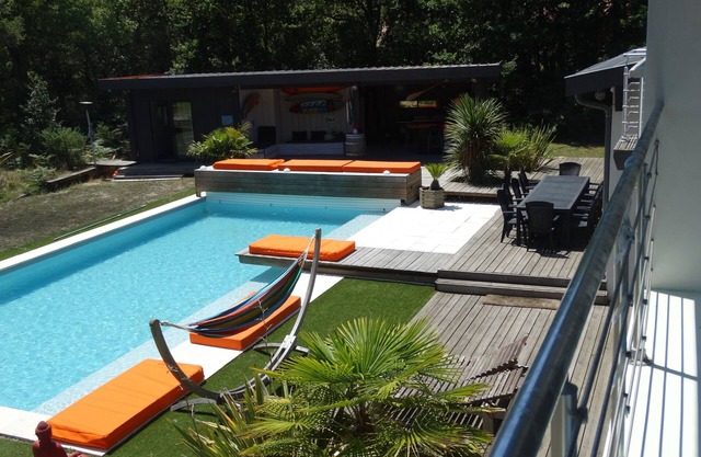Moliets, villa de 6 dormitorios con piscina climatizada, casa de la piscina, cerca del océano