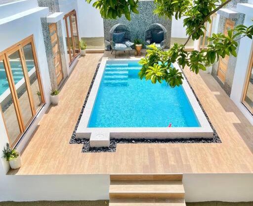 Moringa Resort - Studio B with Pool, open Air Shared Shower Bath