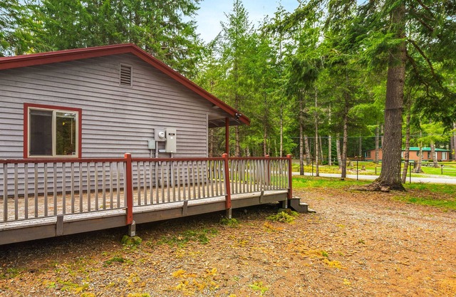 Near the bank of the White River, Basecamp Cabin