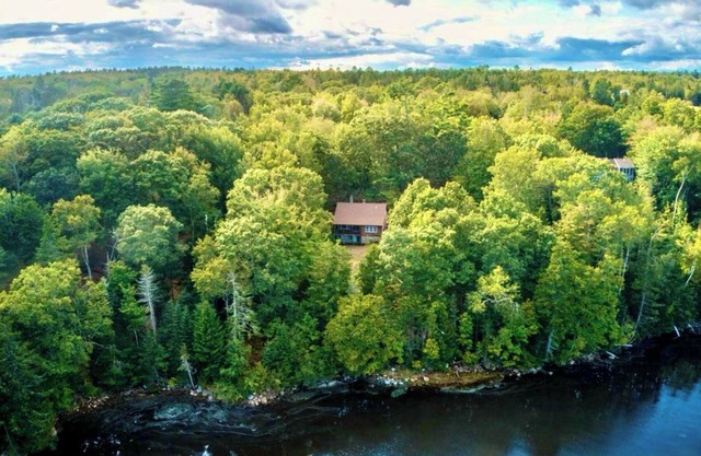 NEW! 3 Acre Log Cabin w/ Bay Views, Firepit & Grill Near Acadia