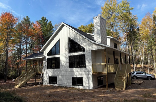 New 3-bedroom house on Spider Lake and Turtle River on a private 3 acre lot.