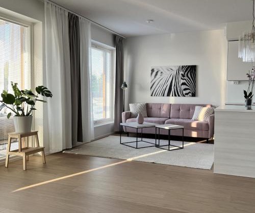 New apartment with sauna, lake and beach
