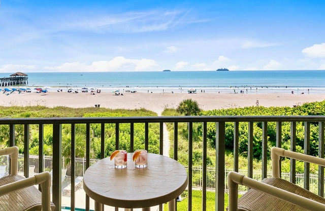New Clean and Bright Beachfront Condo with Ocean Views Beside Cocoa Beach Pier