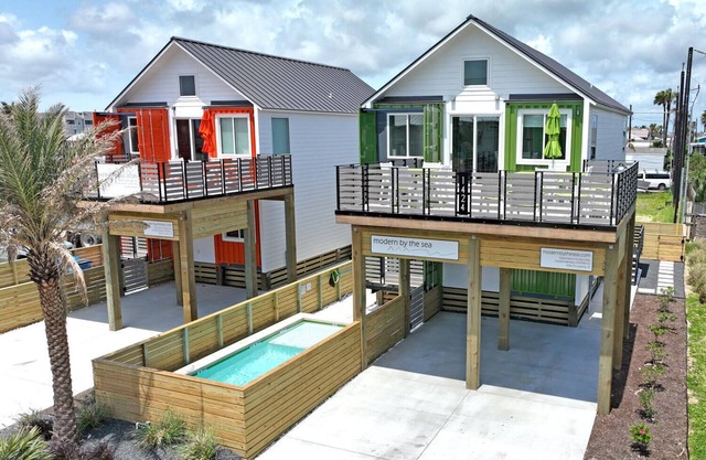 New Coastal Container Home! Pet friendly, Pool, walking distance to the beach