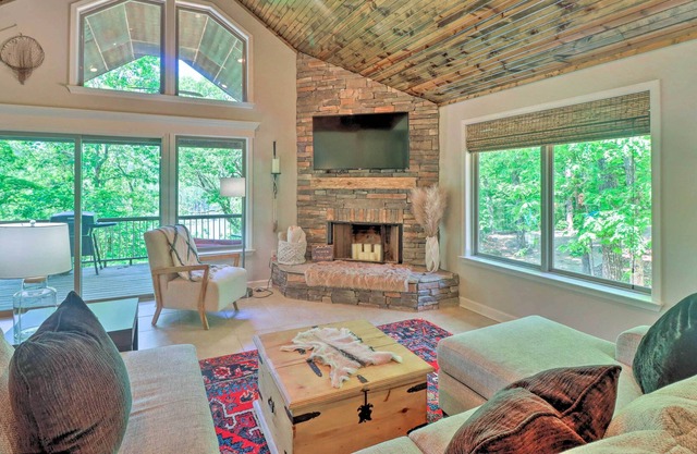 NEW! Enchanted Waterfront Cabin w/ Deck, Game Room