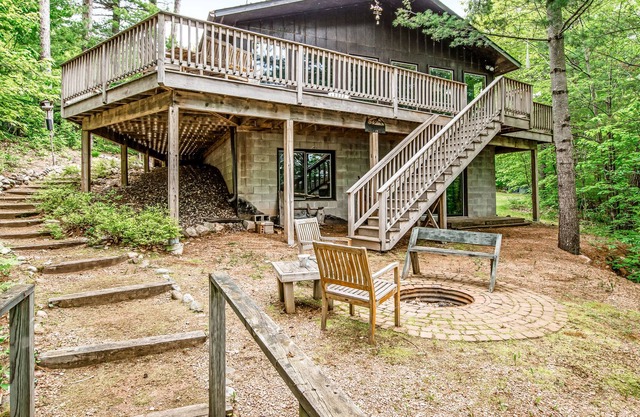 New listing! Rustic retreat in the woods w/ wood-burning fireplace & large deck!