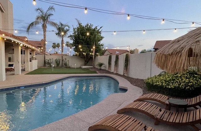 *NEW* Tulum-Themed Home with Pool and Putting Green! 5 mins from TPC Golf Course